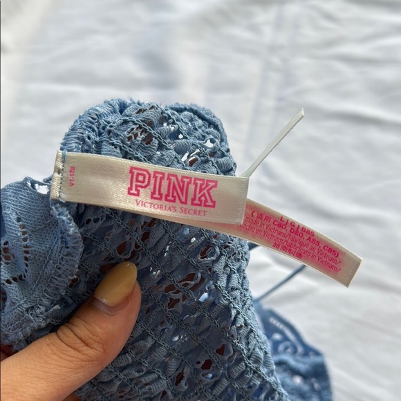 PINK Lace Bralette in Blue - Picture 3 of 4